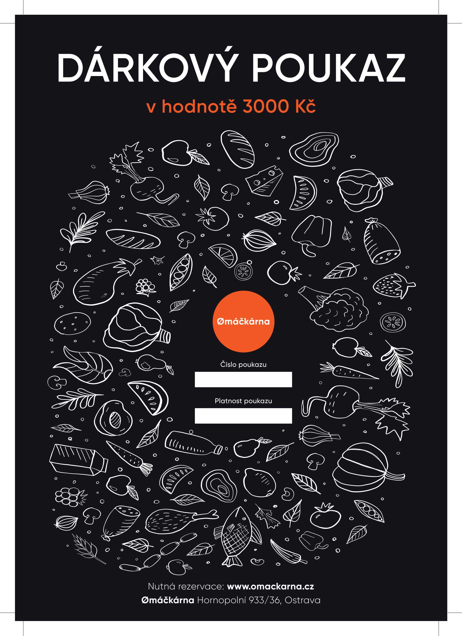 Fotografie dárkového poukazu Ømáčkárna
